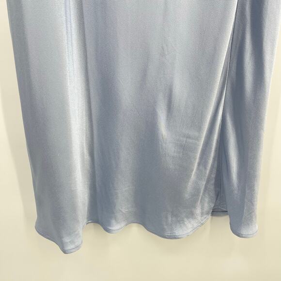Meshki Light Blue Satin Maxi Dress - Picture 9 of 14